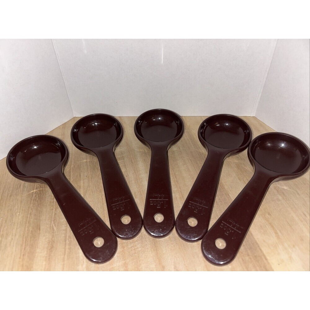 Lot of 5 Carlisle 492201 Measure Miser 1.5 Oz. Portion Control Spoon 44ml Brown
